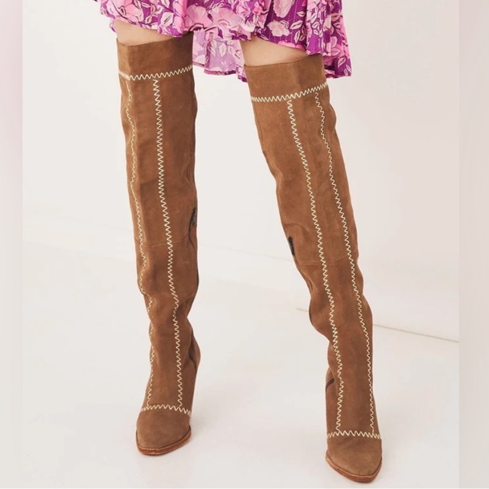 BNIB Spell Designs Zephyr Patchwork Over The Knee Boots